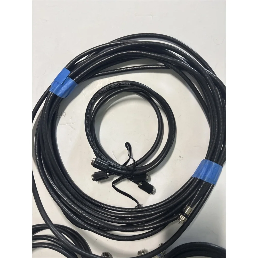 Lot Of 7 Coaxial Cables And 2 Boosters. Lengths 5-3'  1-6'  1-very long EUC Read